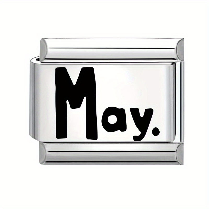 Laser-Engraved Black Lettering Style Bracelet, Months and Days